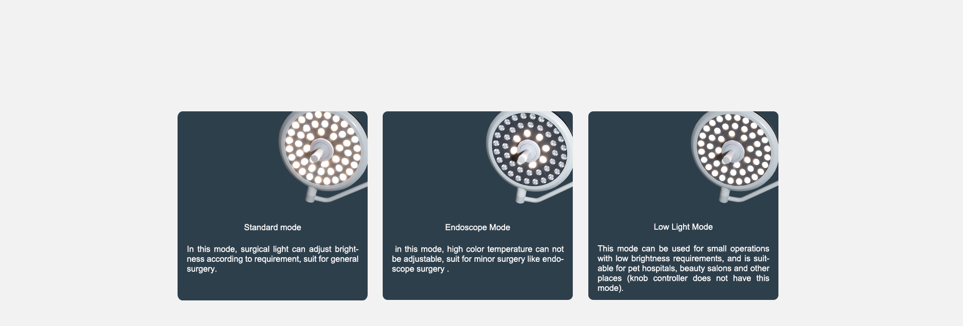 Three lighting modes