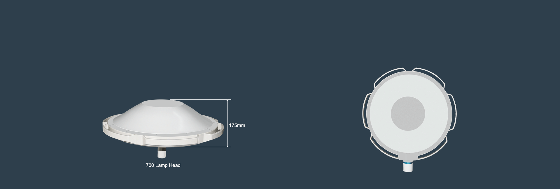 Streamline Metal Lamp Head